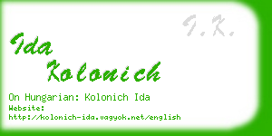 ida kolonich business card